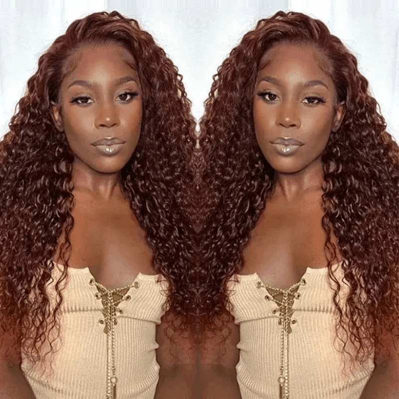 33B Color Reddish Brown Lace Front Wig Different Hair Texture Human Hair Wig