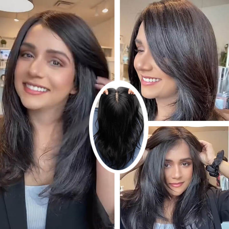 Straight Hair Topper丨Natural Hair丨Realistic Hairline丨High Standard Workmanship