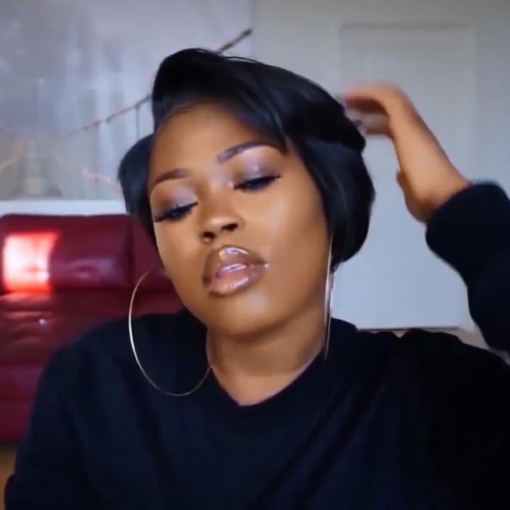 Black Heat-resisting Glamorous bob wig