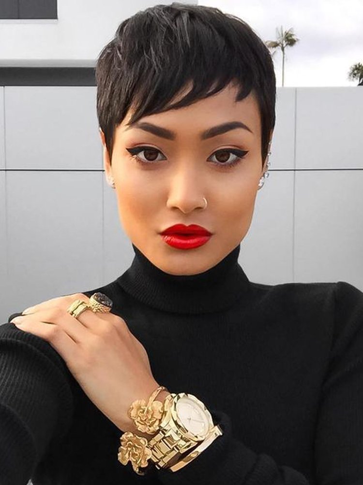 🔥 Best Sale 🔥 Put On & Go Black Pixie Cut Hair Wig丨Easy Install