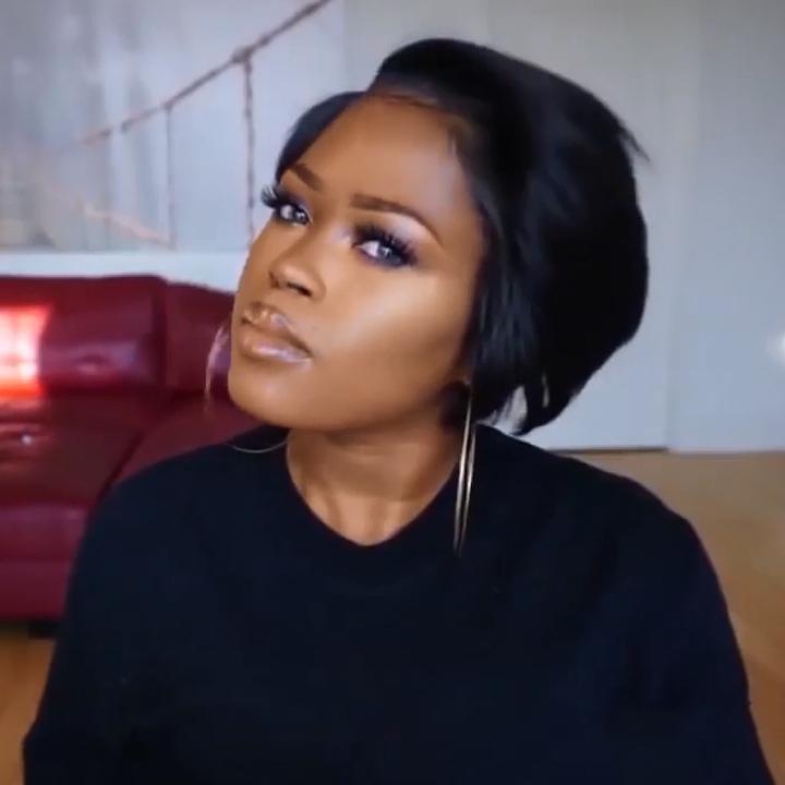 Black Heat-resisting Glamorous bob wig