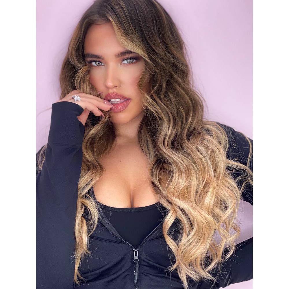 Long Black Curly Wavy Mini Lace Wig For Women