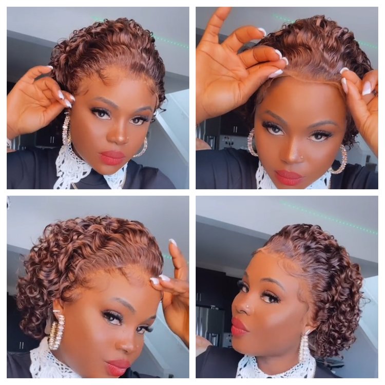 Summer Hot Sale Short Full Lace Wig Curly Wig