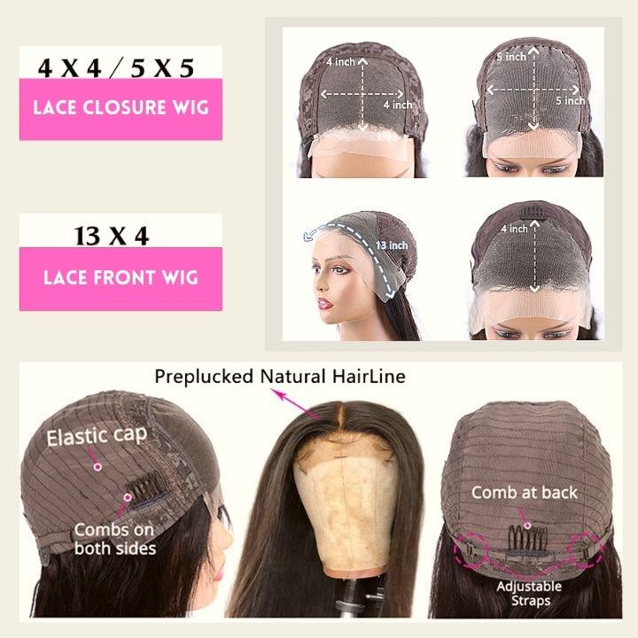 Chocolate Reddish Brown Ready To Wear Glueless Wigs Bouncy Curl 13x4 Lace Front Human Hair Wig Pre Plucked 250% Density
