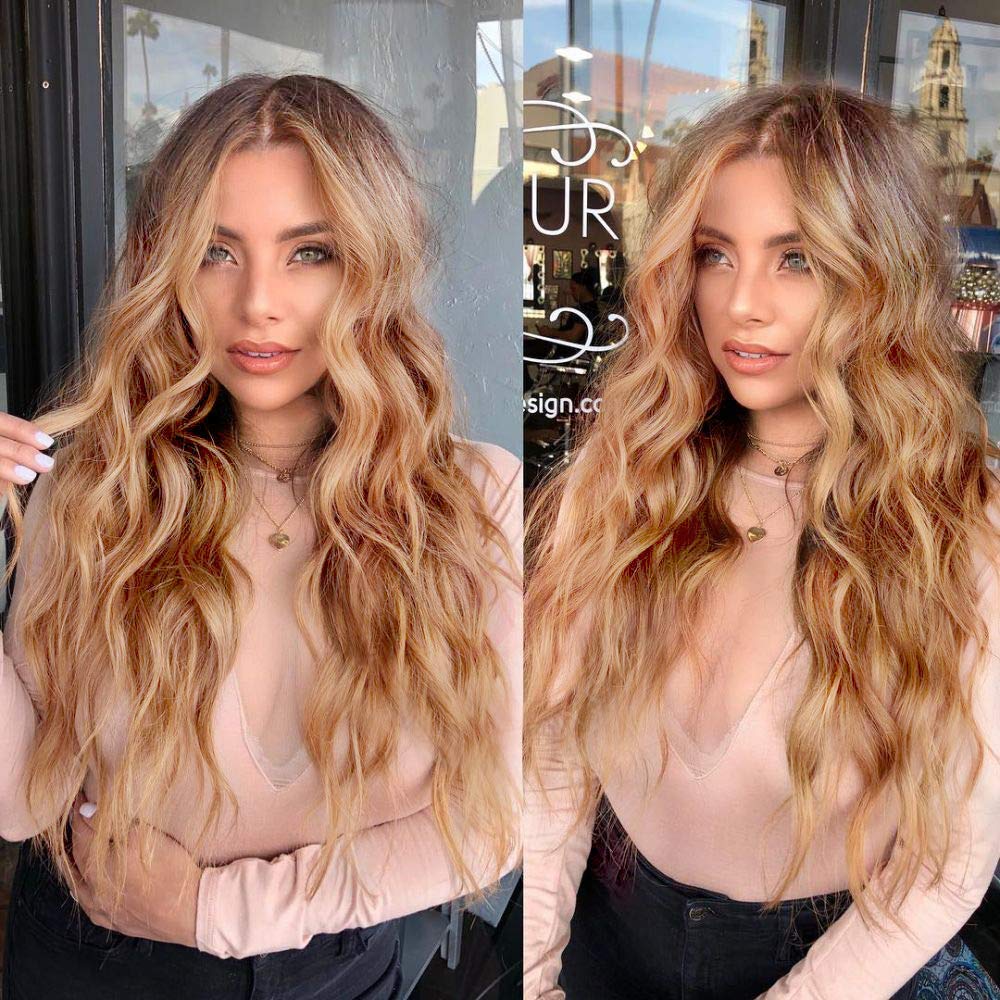 Long Black Curly Wavy Mini Lace Wig For Women