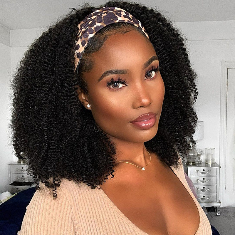 Afro Kinky Curly Headband Wig Glueless Wig Natural Curls