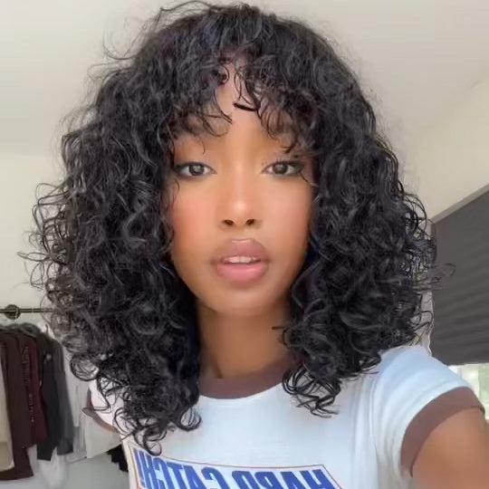 Boho Curly Bang Wig