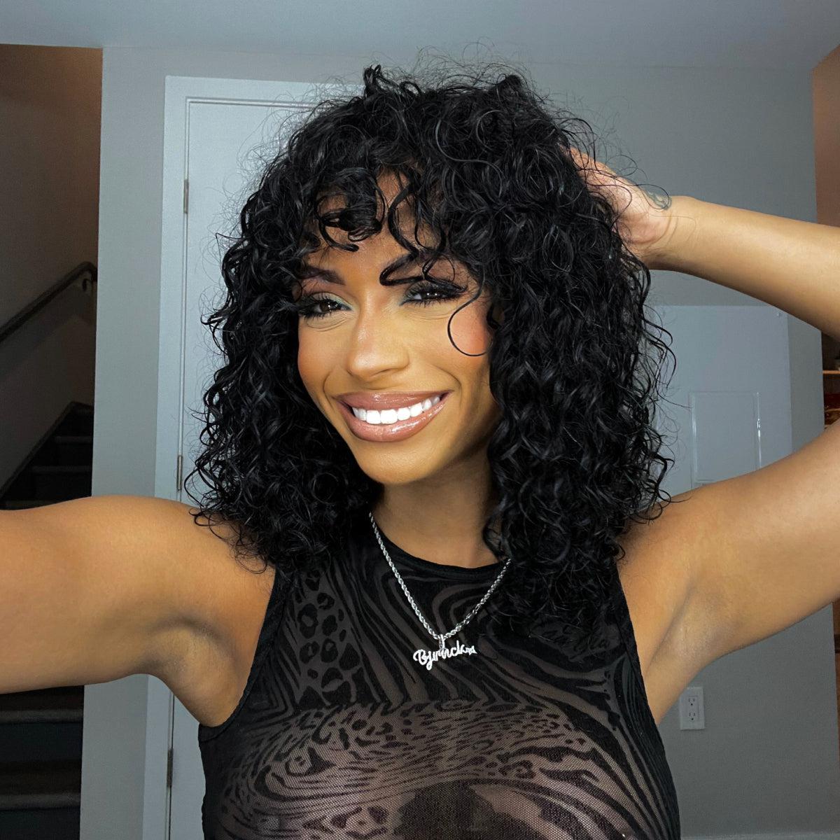 Boho Curly Bang Wig