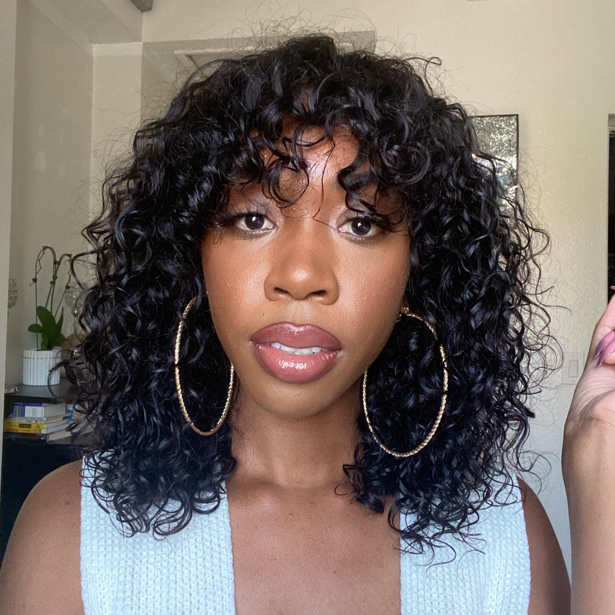 Boho Curly Bang Wig