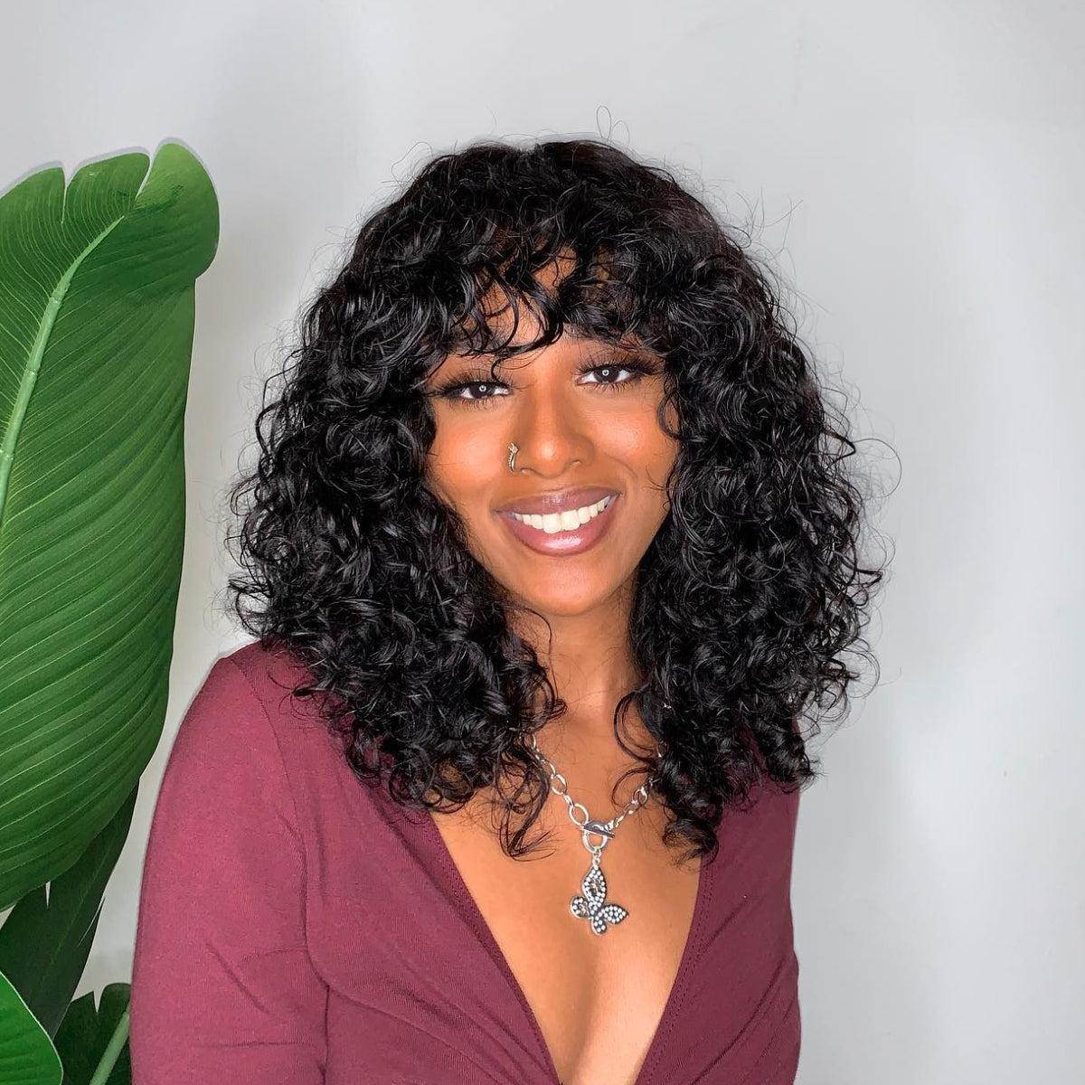 Boho Curly Bang Wig