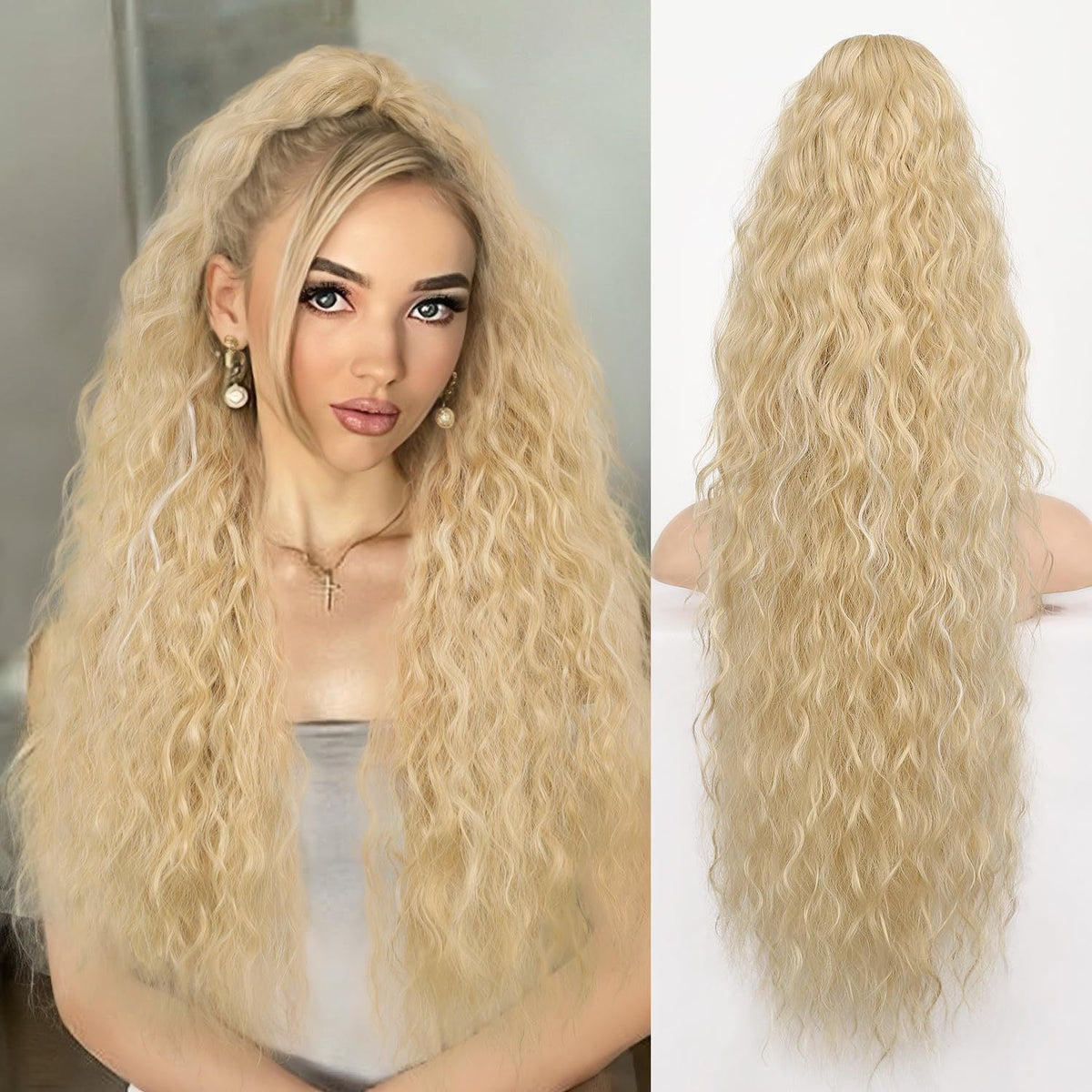 Women's ponytail long curly hair bundle