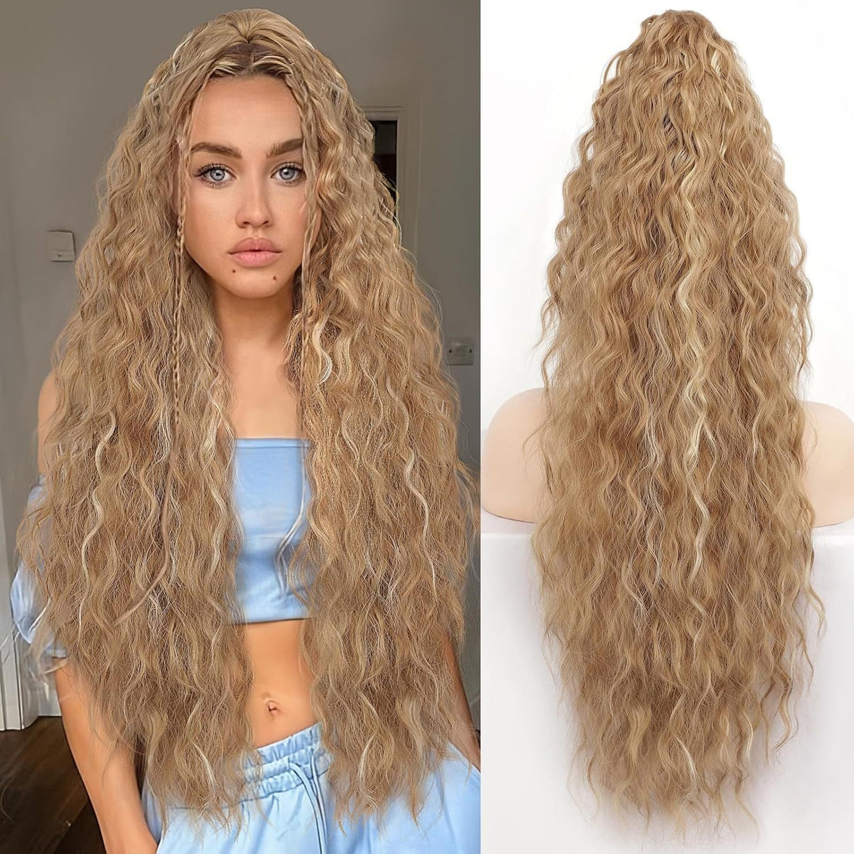 Women's ponytail long curly hair bundle