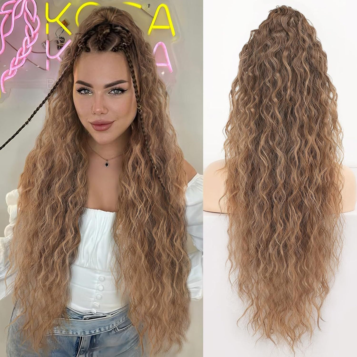 Women's ponytail long curly hair bundle