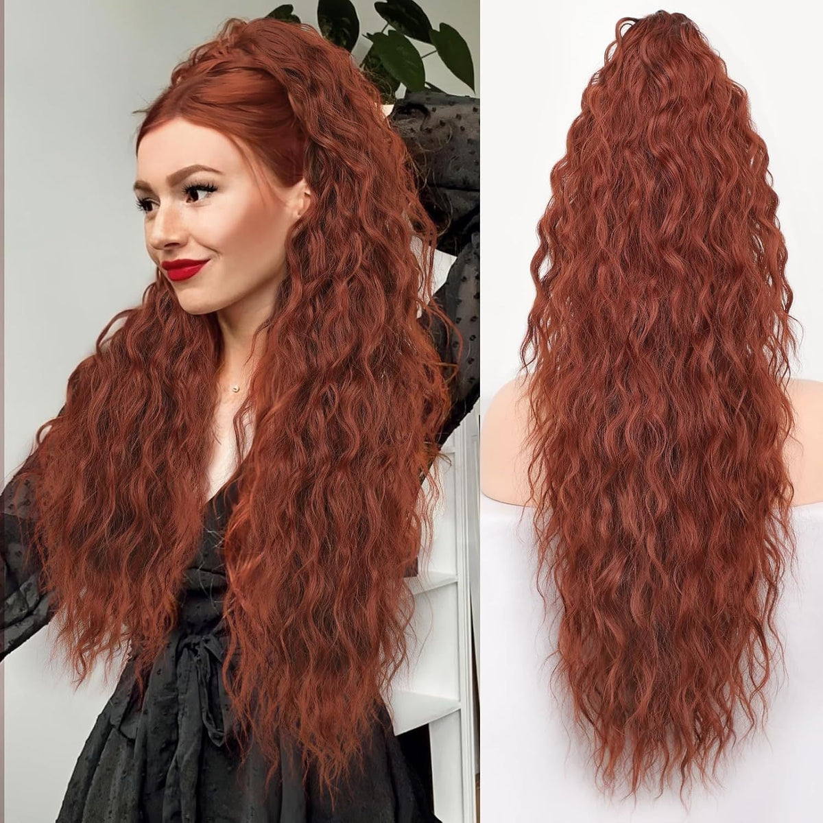 Women's ponytail long curly hair bundle