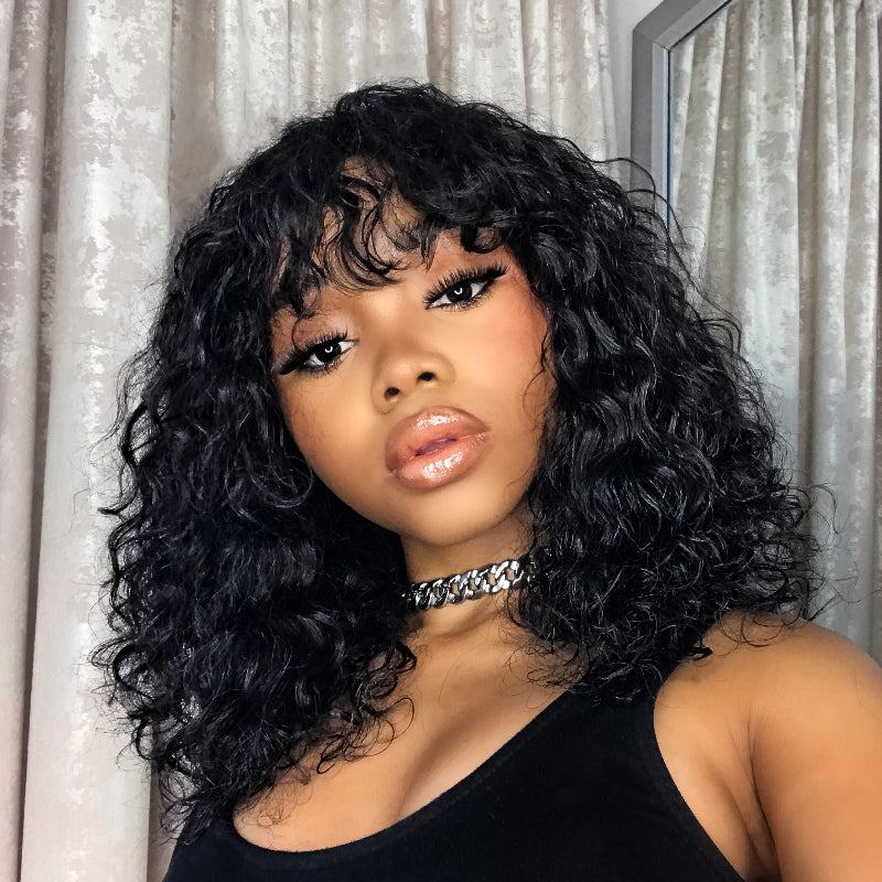 Boho Curly Bang Wig