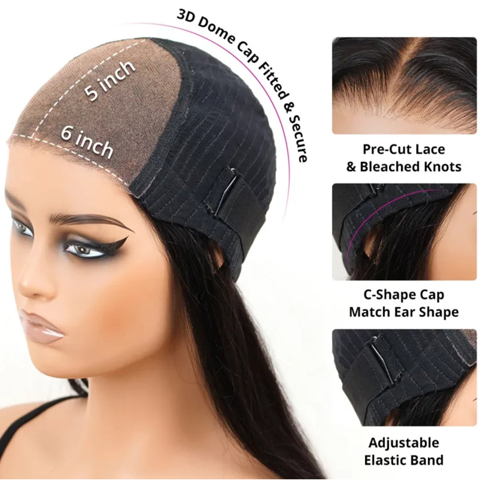 Super Deal Summer Style Curly 6x5 Wear Go Glueless Lace Human Hair Wigs