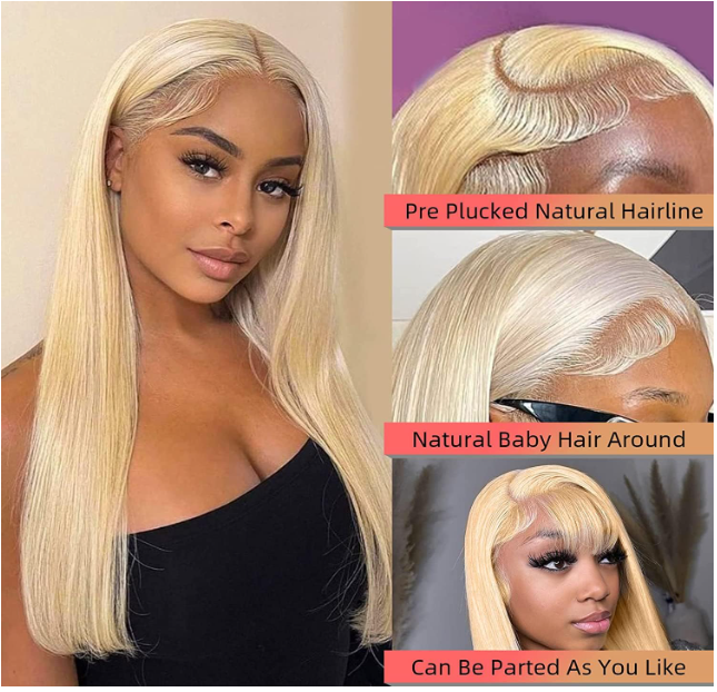 Highlight Short Bob Wigs Human Hair 4/27 Honey Blonde Wig For Black Woman