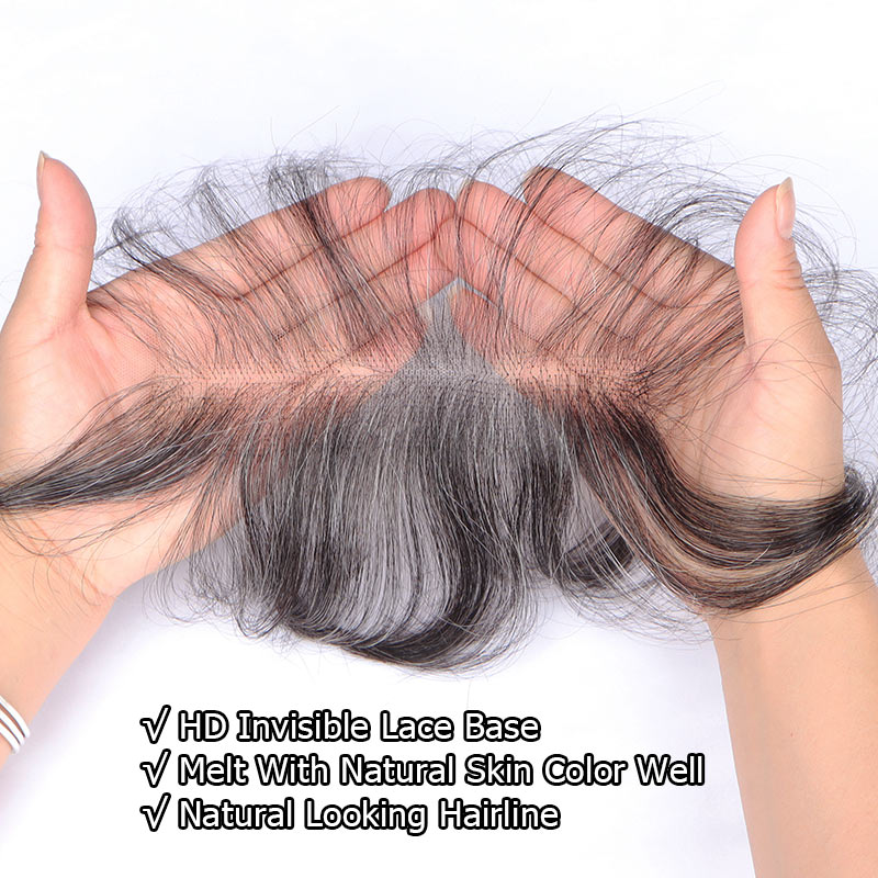 Custom Swiss Lace Forehead Fringe Bangs Invisible Hairline With Baby Hair 6x1 Reusable Human Hair Lace Edges Hairpieces